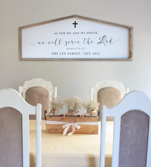 This farmhouse wood sign - As For Me and My House will add a beautiful personal touch to your home just like it did to ours. It can be placed at the entrance or hallway.