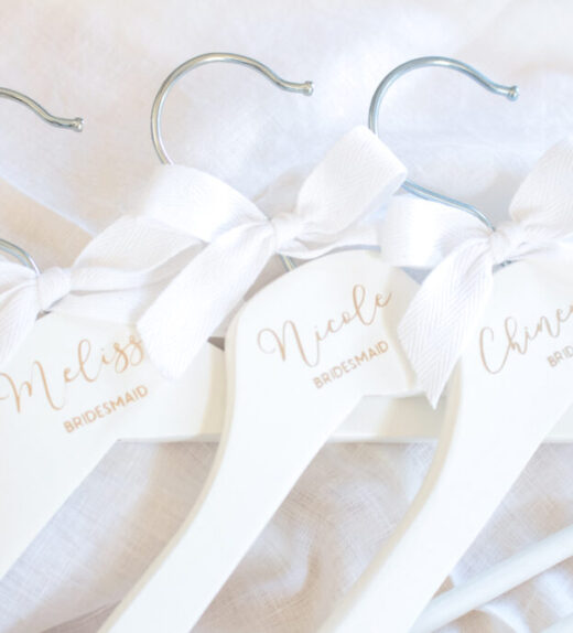 Celebrate beautiful moments with these bridal party hangers.