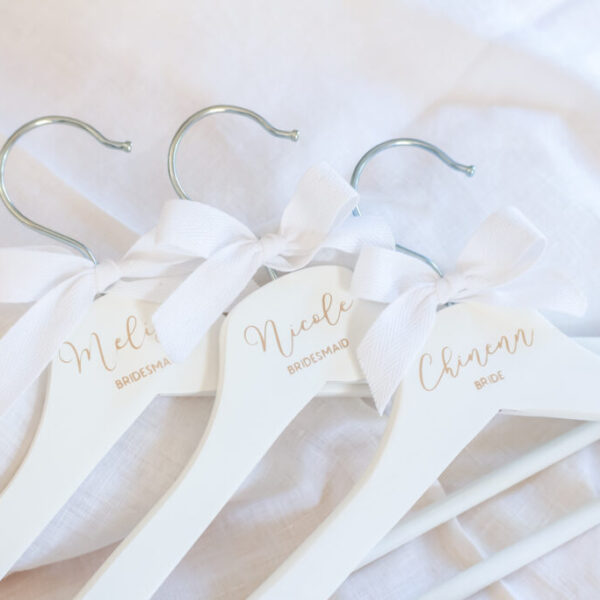 Personalized Bridal Party Hangers are the perfect gift for your bridal party! These will surely compliment your dress or your bridesmaids' dresses.