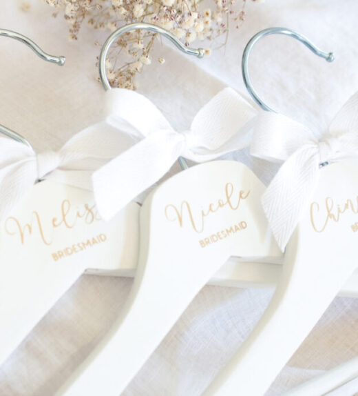 Personalized Bridal Party Hangers are the perfect gift for your bridal party! These will surely compliment your dress or your bridesmaids' dresses.