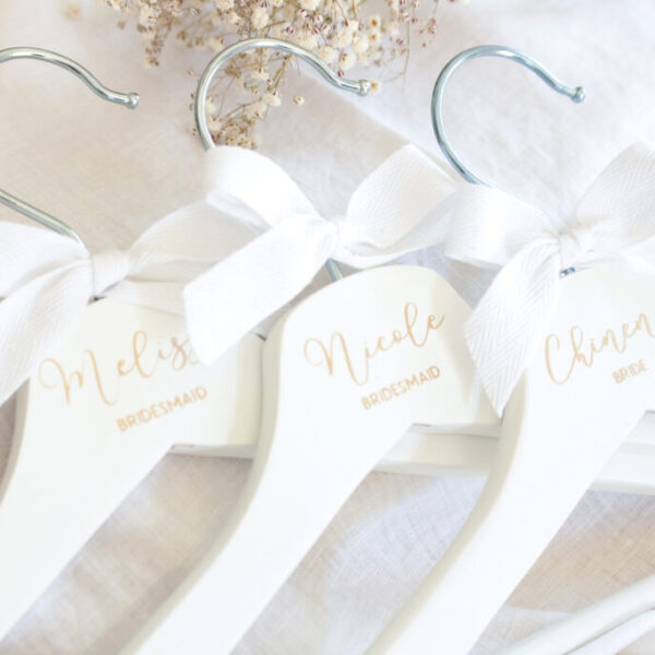 Personalized Bridal Party Hangers are the perfect gift for your bridal party! These will surely compliment your dress or your bridesmaids' dresses.