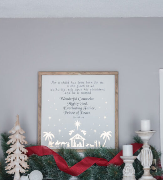 Christmas Religious Farmhouse Wall Decor Sign