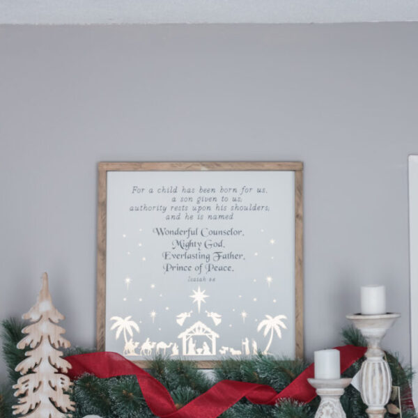 Christmas Religious Farmhouse Wall Decor Sign